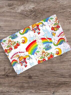 Vintage 1983 Rainbow Brite Pillowcase Standard Unicorn Rainbow Castle Cotton